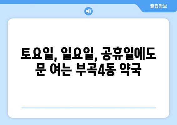 부산시 금정구 부곡4동 24시간 토요일 일요일 휴일 공휴일 야간 약국