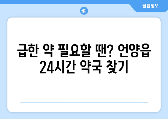 울산시 울주군 언양읍 24시간 토요일 일요일 휴일 공휴일 야간 약국