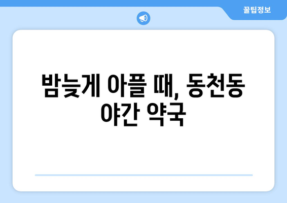 광주시 서구 동천동 24시간 토요일 일요일 휴일 공휴일 야간 약국