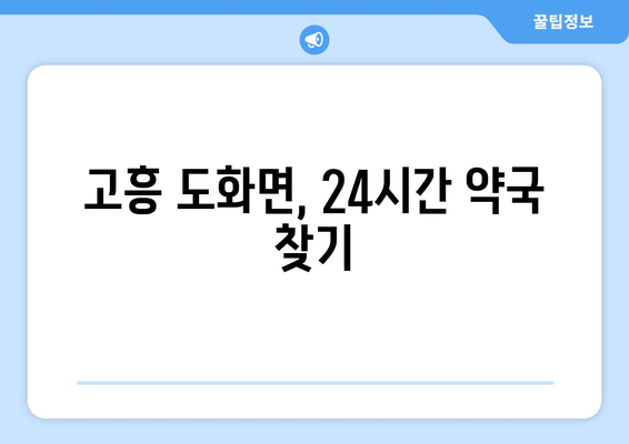 전라남도 고흥군 도화면 24시간 토요일 일요일 휴일 공휴일 야간 약국