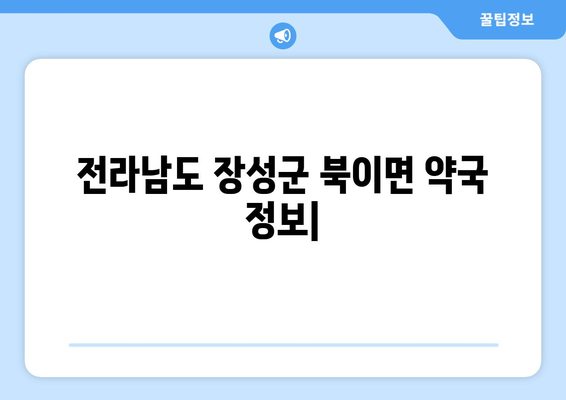 전라남도 장성군 북이면 24시간 토요일 일요일 휴일 공휴일 야간 약국