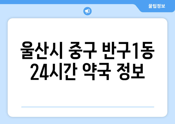 울산시 중구 반구1동 24시간 토요일 일요일 휴일 공휴일 야간 약국