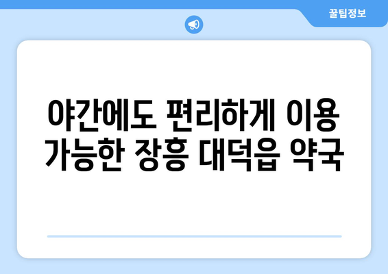 전라남도 장흥군 대덕읍 24시간 토요일 일요일 휴일 공휴일 야간 약국