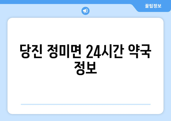 충청남도 당진시 정미면 24시간 토요일 일요일 휴일 공휴일 야간 약국