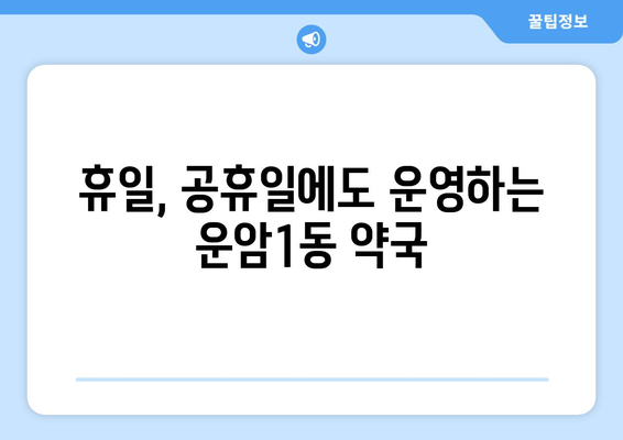 광주시 북구 운암1동 24시간 토요일 일요일 휴일 공휴일 야간 약국