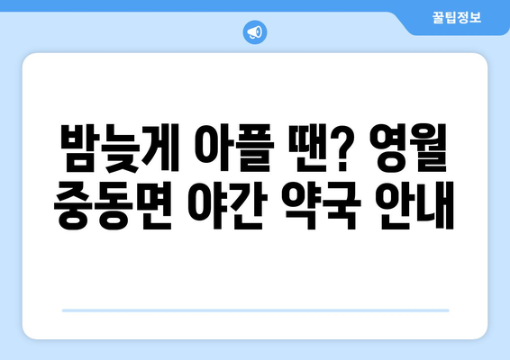 강원도 영월군 중동면 24시간 토요일 일요일 휴일 공휴일 야간 약국