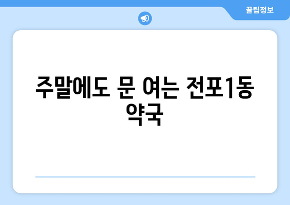 부산시 부산진구 전포1동 24시간 토요일 일요일 휴일 공휴일 야간 약국