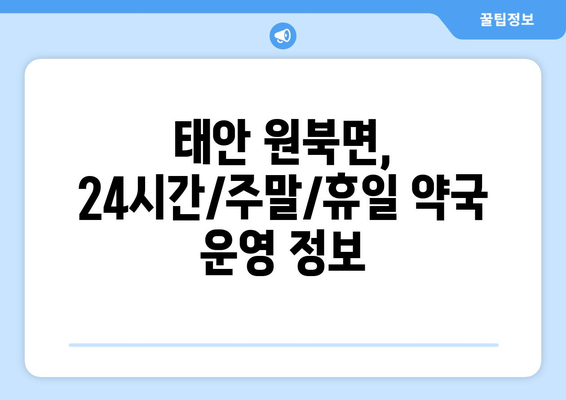 충청남도 태안군 원북면 24시간 토요일 일요일 휴일 공휴일 야간 약국