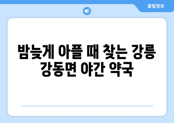 강원도 강릉시 강동면 24시간 토요일 일요일 휴일 공휴일 야간 약국