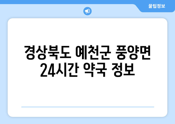 경상북도 예천군 풍양면 24시간 토요일 일요일 휴일 공휴일 야간 약국