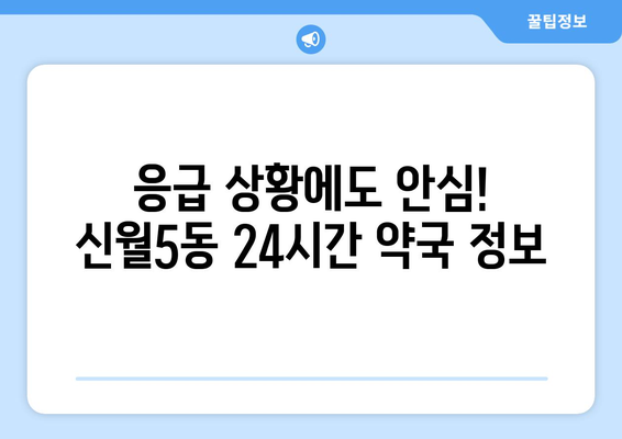 서울시 양천구 신월5동 24시간 토요일 일요일 휴일 공휴일 야간 약국