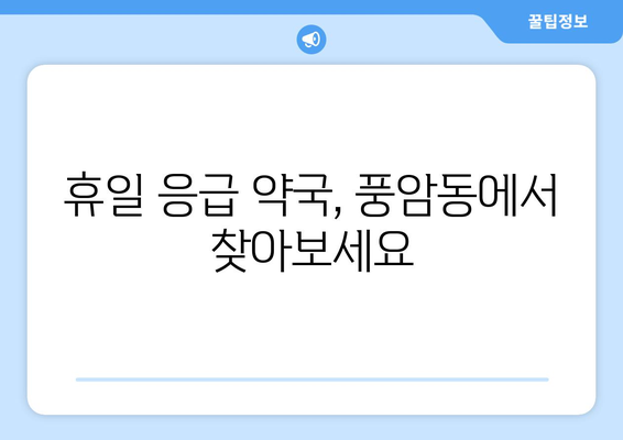 광주시 서구 풍암동 24시간 토요일 일요일 휴일 공휴일 야간 약국