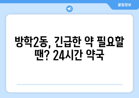 서울시 도봉구 방학2동 24시간 토요일 일요일 휴일 공휴일 야간 약국