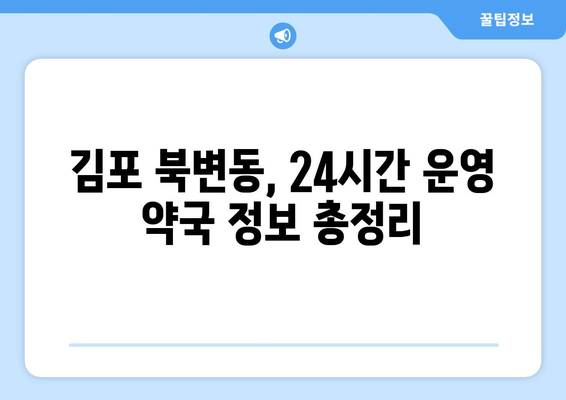 경기도 김포시 북변동 24시간 토요일 일요일 휴일 공휴일 야간 약국