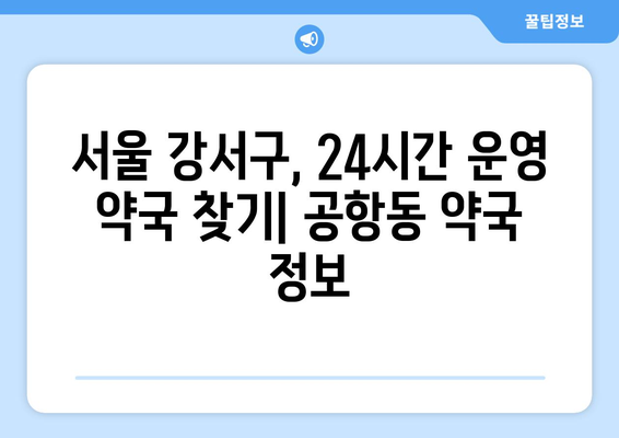 서울시 강서구 공항동 24시간 토요일 일요일 휴일 공휴일 야간 약국