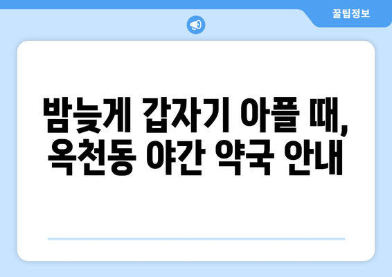 강원도 강릉시 옥천동 24시간 토요일 일요일 휴일 공휴일 야간 약국