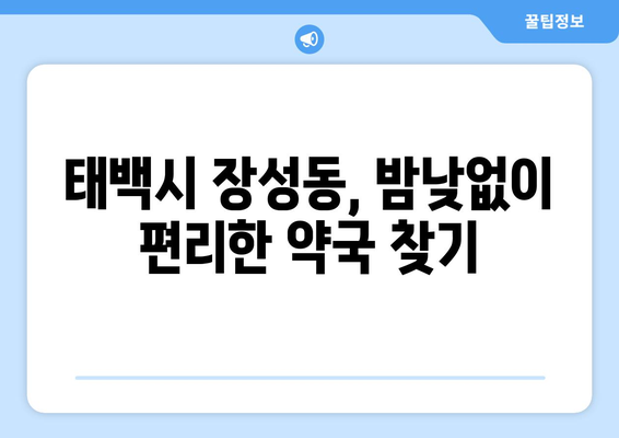 강원도 태백시 장성동 24시간 토요일 일요일 휴일 공휴일 야간 약국