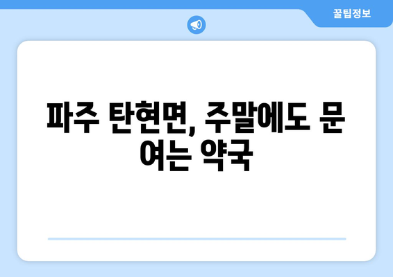 경기도 파주시 탄현면 24시간 토요일 일요일 휴일 공휴일 야간 약국