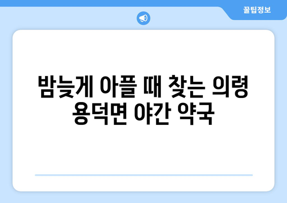 경상남도 의령군 용덕면 24시간 토요일 일요일 휴일 공휴일 야간 약국