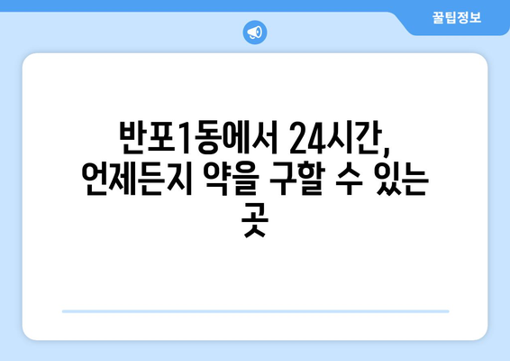 서울시 서초구 반포1동 24시간 토요일 일요일 휴일 공휴일 야간 약국