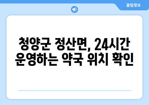 충청남도 청양군 정산면 24시간 토요일 일요일 휴일 공휴일 야간 약국