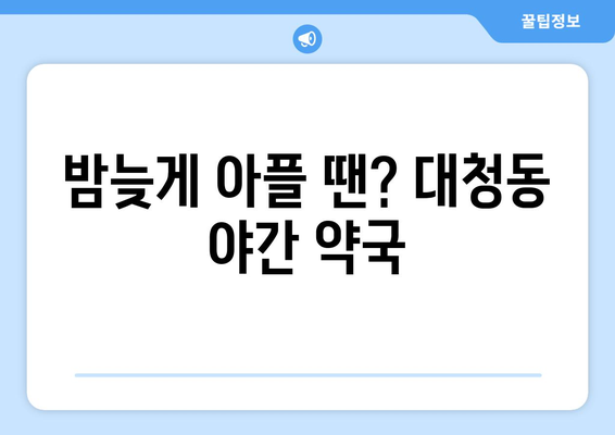 대전시 동구 대청동 24시간 토요일 일요일 휴일 공휴일 야간 약국