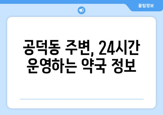 서울시 마포구 공덕동 24시간 토요일 일요일 휴일 공휴일 야간 약국