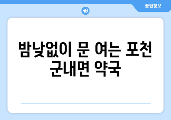 경기도 포천시 군내면 24시간 토요일 일요일 휴일 공휴일 야간 약국