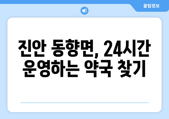 전라북도 진안군 동향면 24시간 토요일 일요일 휴일 공휴일 야간 약국