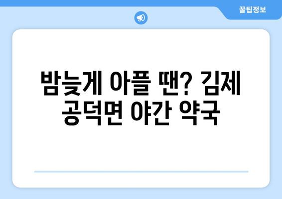 전라북도 김제시 공덕면 24시간 토요일 일요일 휴일 공휴일 야간 약국