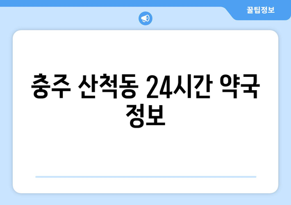 충청북도 충주시 산척동 24시간 토요일 일요일 휴일 공휴일 야간 약국