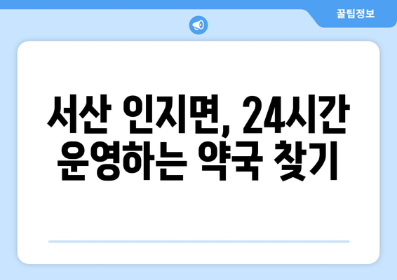 충청남도 서산시 인지면 24시간 토요일 일요일 휴일 공휴일 야간 약국