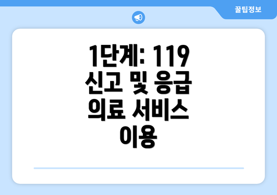 1단계: 119 신고 및 응급 의료 서비스 이용