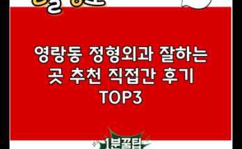 영랑동 정형외과 잘하는 곳 추천 직접간 후기 TOP3