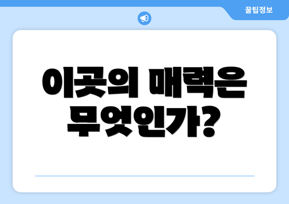 이곳의 매력은 무엇인가?