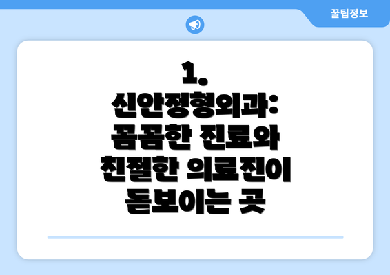 1.  신안정형외과:  꼼꼼한 진료와 친절한 의료진이 돋보이는 곳