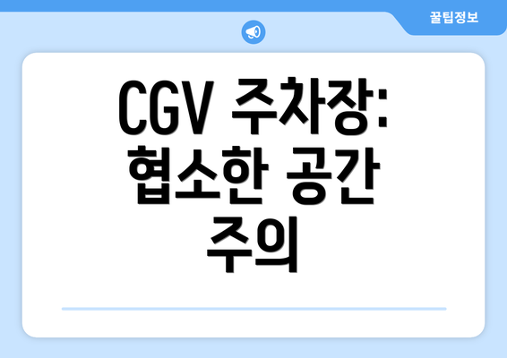 CGV 주차장: 협소한 공간 주의