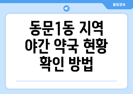 동문1동 지역 야간 약국 현황 확인 방법