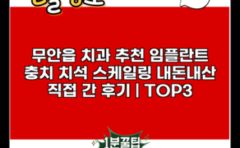 무안읍 치과 추천 임플란트 충치 치석 스케일링 내돈내산 직접 간 후기 | TOP3